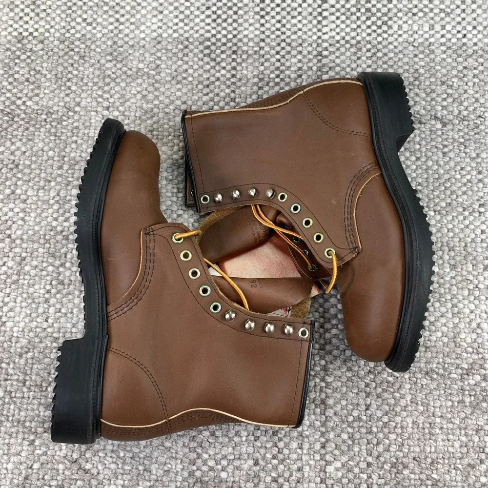 Red Wing 2233 Work Boots Mens 7 D Brown Steel Toe Leather Made in USA